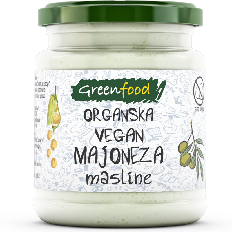 Organska Vegan Majoneza sa Maslinama Greenfood 260g - Makedonske Delicije
