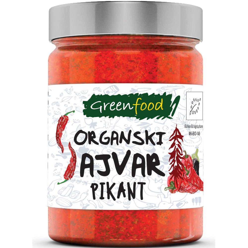 Organski Ajvar pikant 280g - Greenfood - Makedonske Delicije