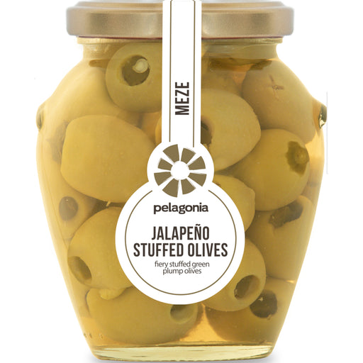 Zelene Masline sa Jalapeno papričicama 300g - Pelagonia - Makedonske Delicije