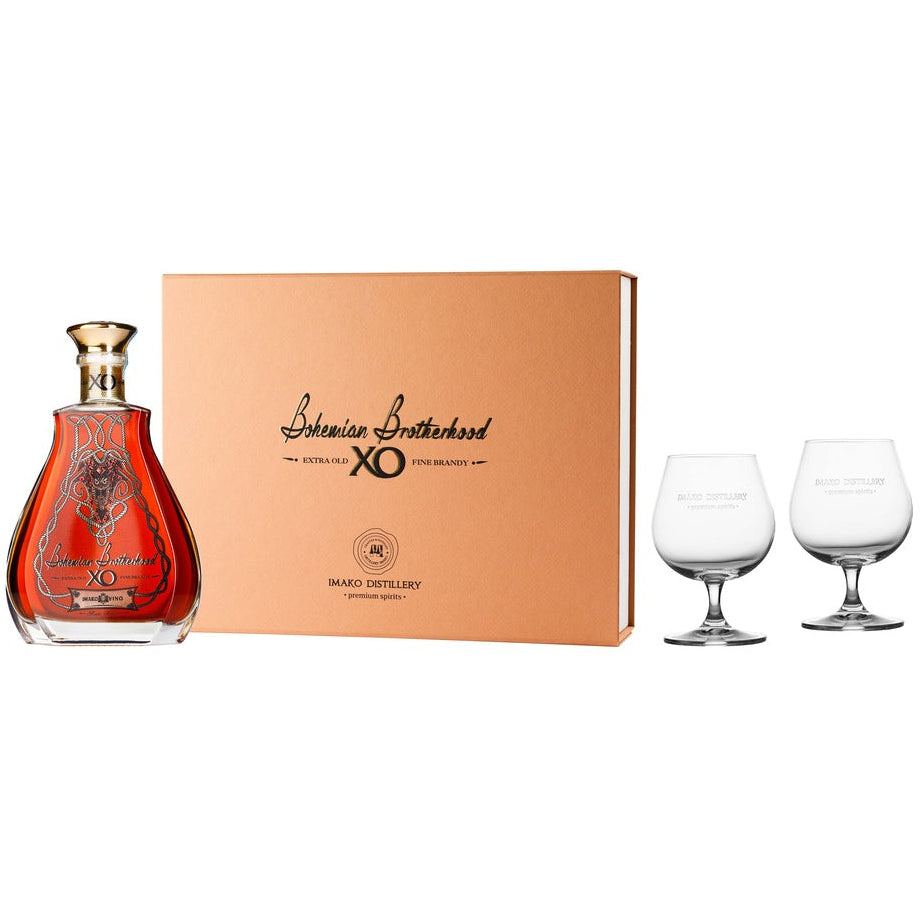 Poklon kutija Bohemian Brotherhood 0,7L sa 2 čaše - Imako Vino