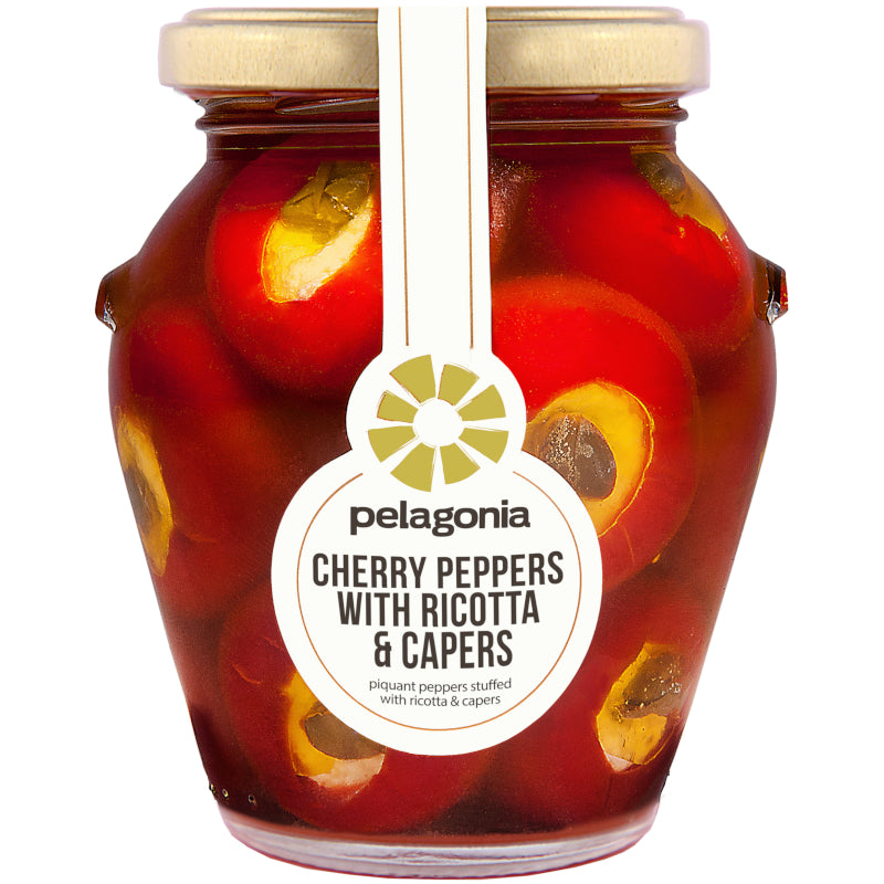 Cherry paprika punjena Ricottom i Kaparima Pelagonia 280g - Makedonske Delicije