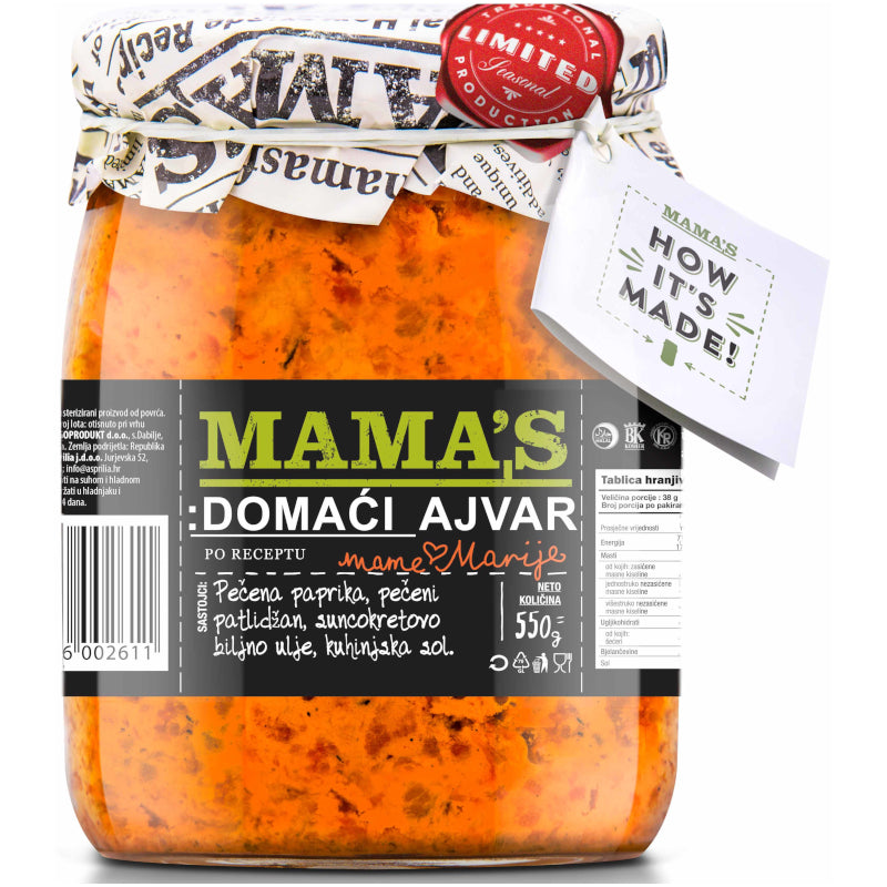 Ajvar blagi Mama's 550 g - Makedonske Delicije