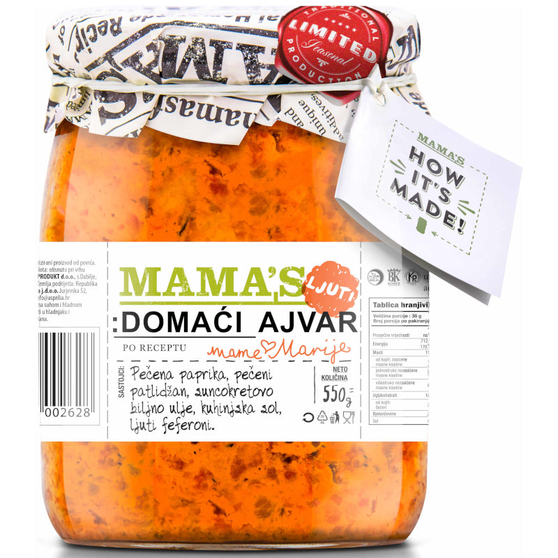 Ajvar ljuti Mama's 550 g - Makedonske Delicije