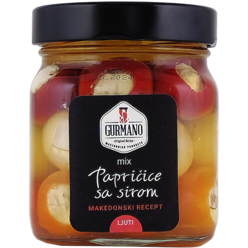 Hot mix peppers stuffed with cheese 960g - Gurmano